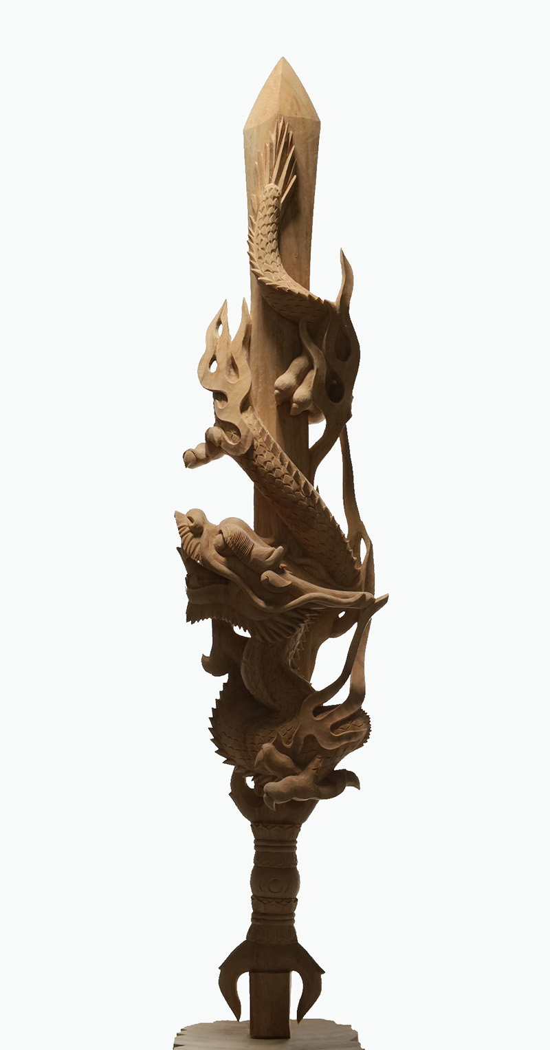 倶利伽羅剣,木彫